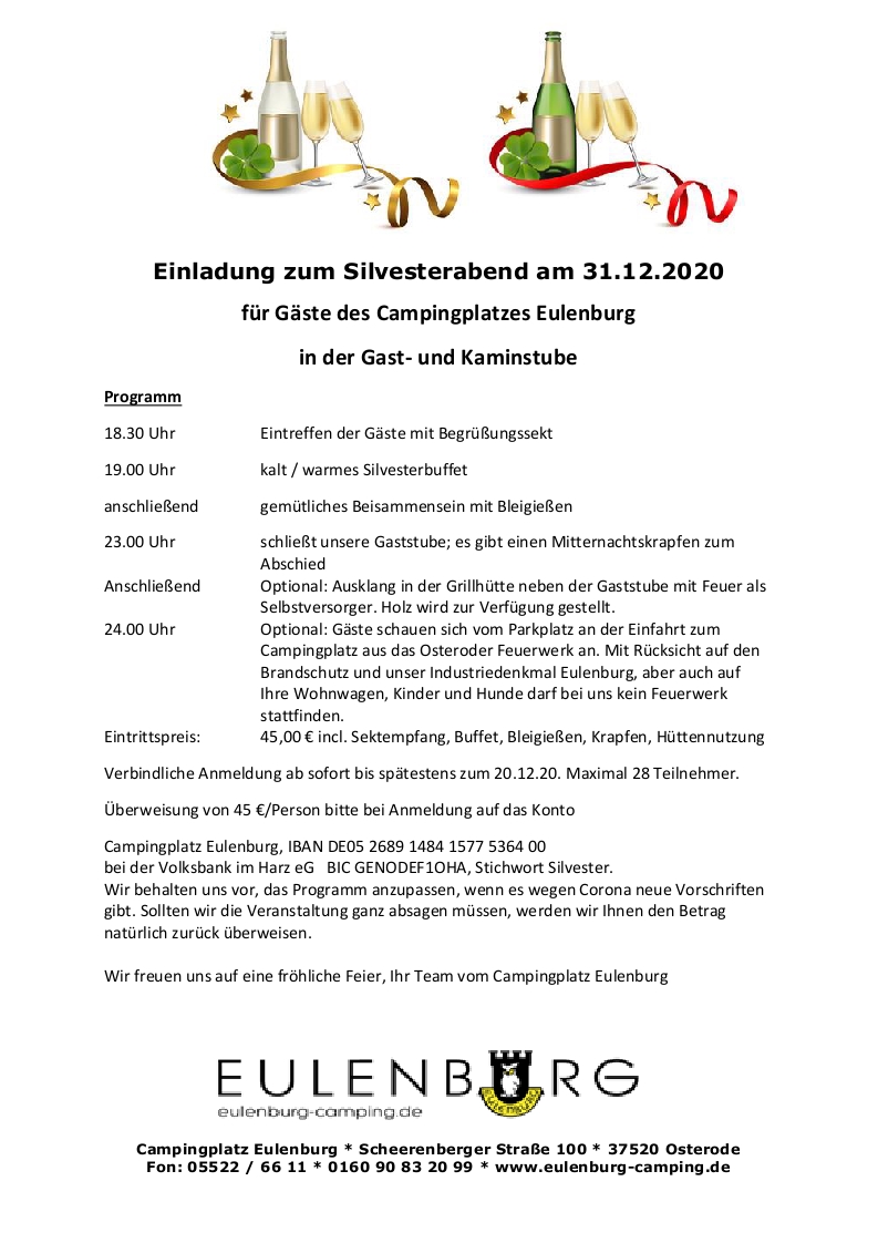 Eulenburg Silvester 2020 Eulenburg Silvester 2020