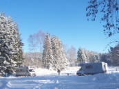 Eulenburg Wohnmobilstellplatz im Winter