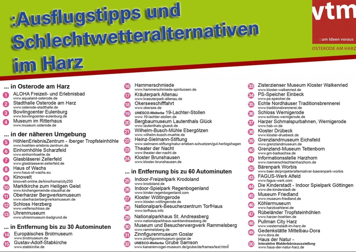 vtm Schlechtwetter-Alternativen Ausflugstipps